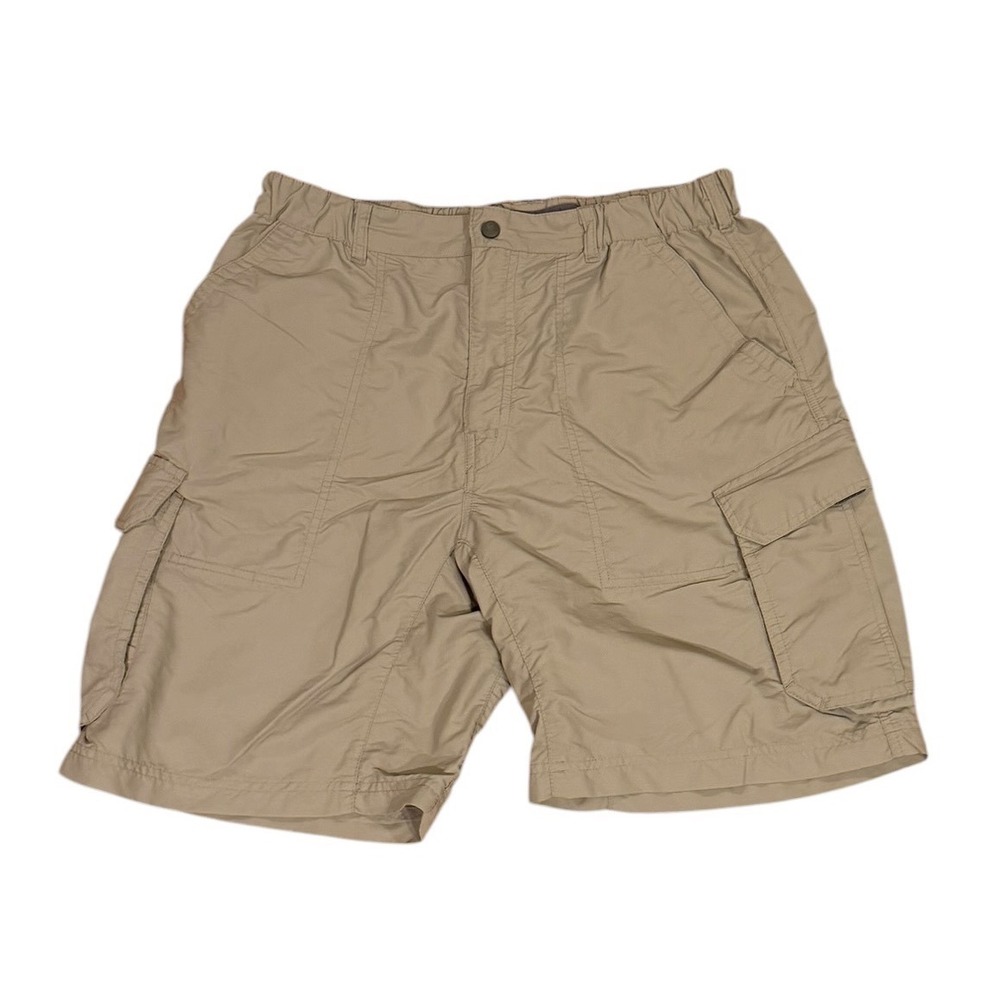 REI‎ Sahara Tan Khaki Nylon Cargo Hiking Shorts Womens Lightweight Outdoors sz L